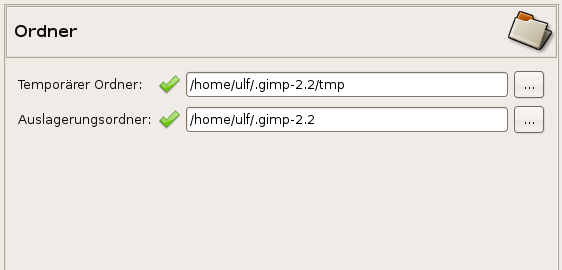 Einstellungsdialog: Ordneransicht